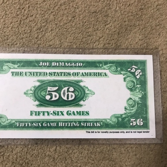 NEW!💯 LEGENDARY JOE DIMAGGIO VINTAGE MLB⚾NOVELTY NOTE w/NEW! PROTECTIVE PLASTIC - Picture 4 of 7